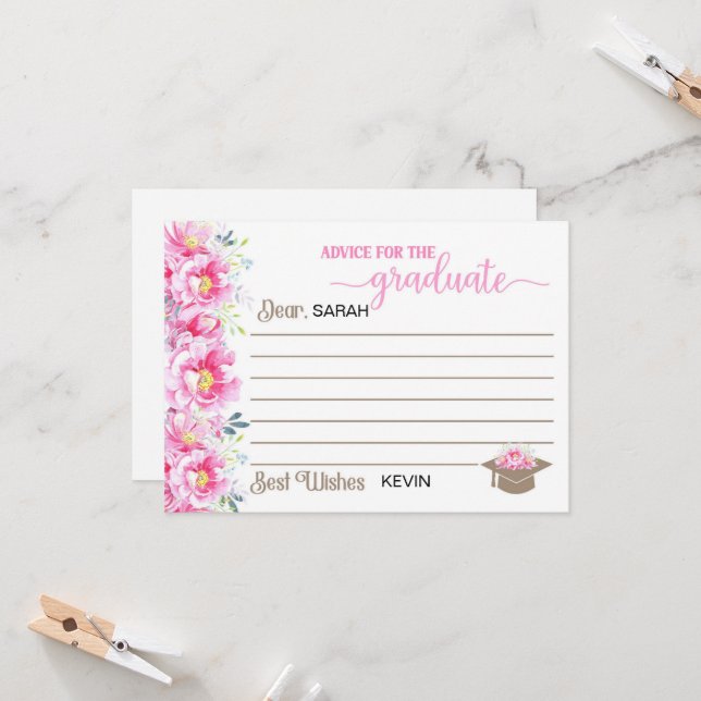 Graduation Advice Cards-Advice for Graduates Invit Invitation (Front/Back In Situ)