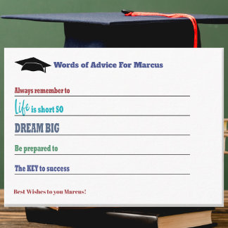 Graduation Advice Wisdom Best Wishes Grad Party Card
