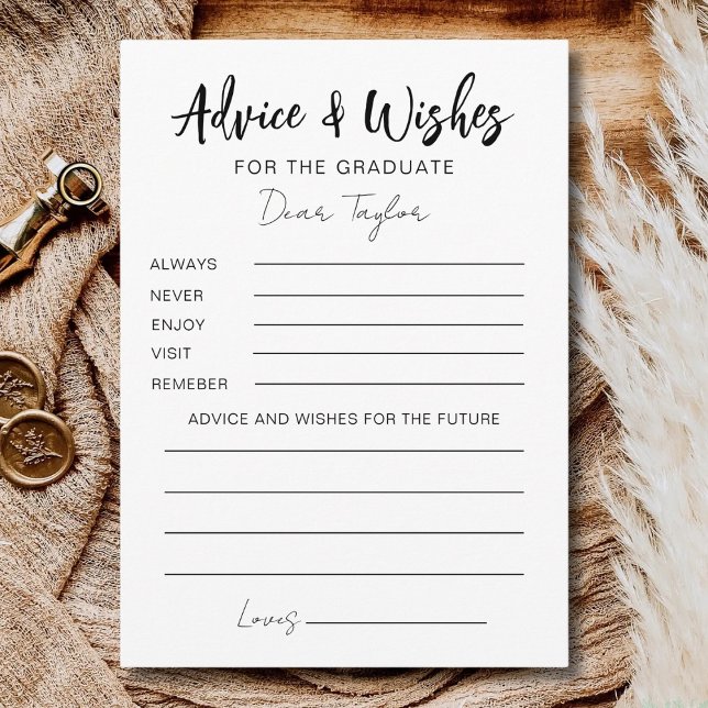 Graduation Advice & Wishes 2025 Grad Party Signage Holiday Card (Creator Uploaded)