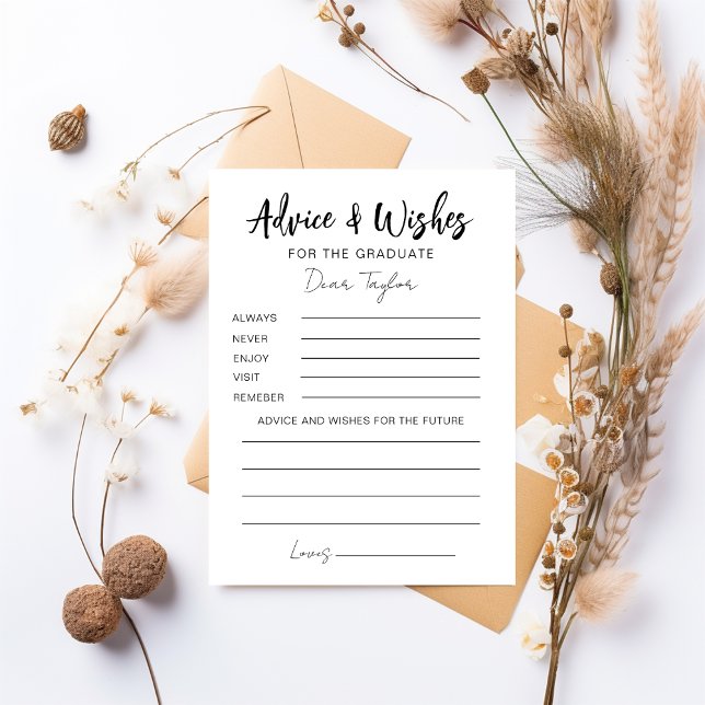 Graduation Advice & Wishes 2025 Grad Party Signage Holiday Card (Creator Uploaded)