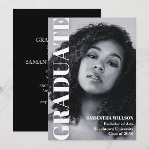 Graduation aesthetic photo  invitation