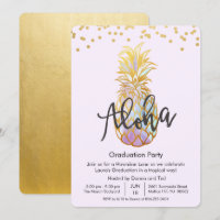 Graduation Aloha Luau Party Invitation