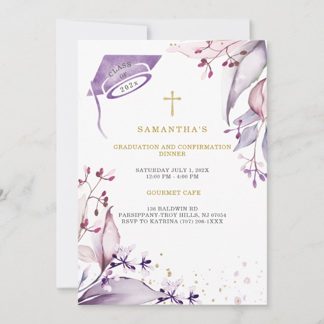  Graduation and Confirmation Dinner  Invitation (Front)