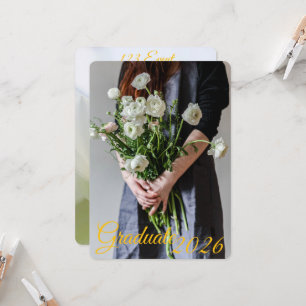 Graduation Announcement 2026 Beautiful Flower