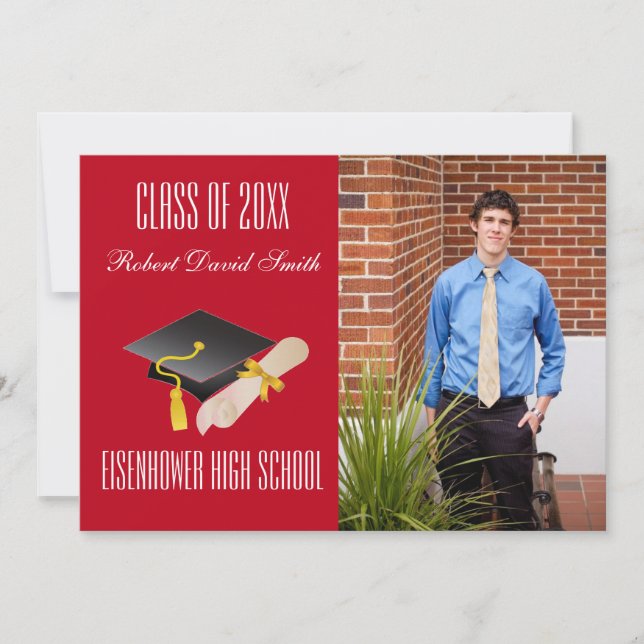 Graduation Announcement - Cap & Diploma (Front)