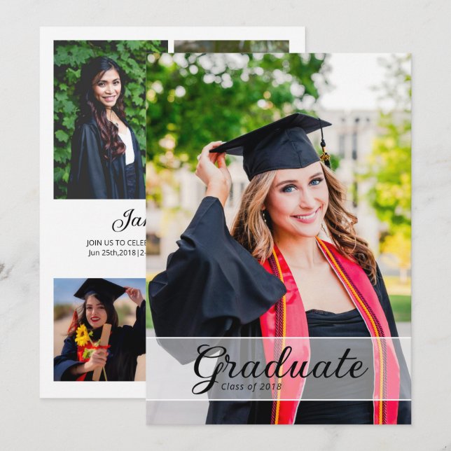 Graduation Announcement Card Template (Front/Back)