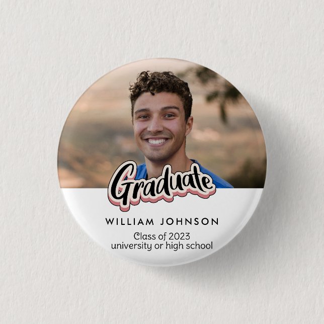 Graduation Announcement Class of 2023 3 Cm Round Badge (Front)