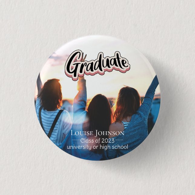 Graduation Announcement Class of 2023 3 Cm Round Badge (Front)
