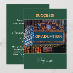 Graduation Announcement College on Theatre Marquee