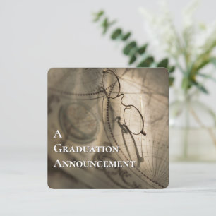 Graduation Announcement Custom Map Invitation
