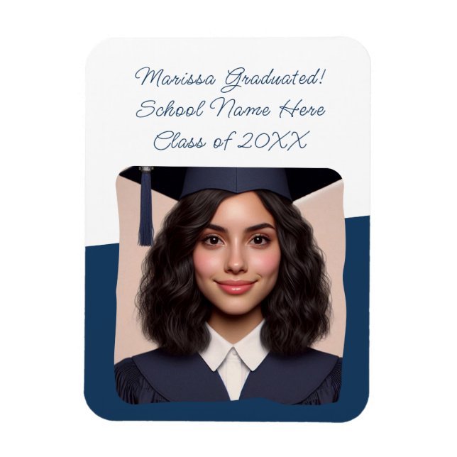 Graduation Announcement Custom Photo Typography Magnet (Vertical)