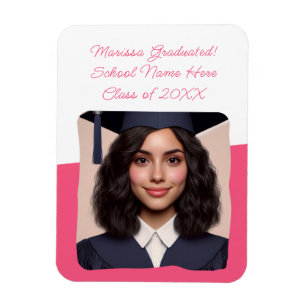 Graduation Announcement Custom Photo Typography Magnet
