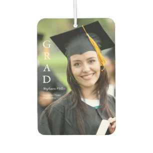 Graduation Announcement Customisable Name School  Car Air Freshener