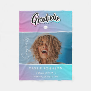Graduation announcement fleece blanket