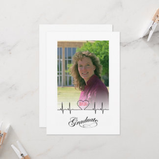 Graduation Announcement for a Nurse - heartline 