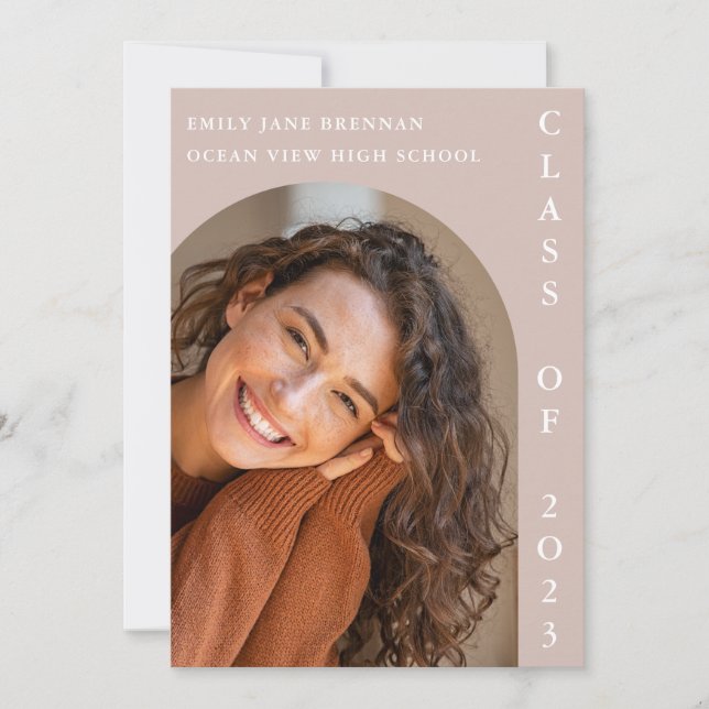 Graduation Announcement Grad Photo Card (Front)