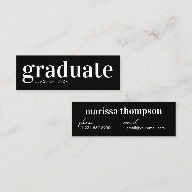 Graduation Announcement Graduate Business Card (Front/Back)