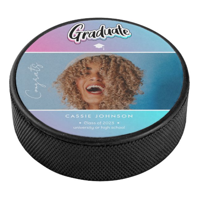 Graduation announcement hockey puck (3/4)