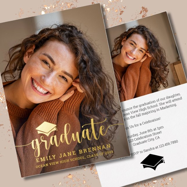 Graduation Announcement Invitation Grad Photo Card (Creator Uploaded)