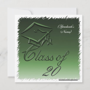 Graduation Announcement, Invitation Green