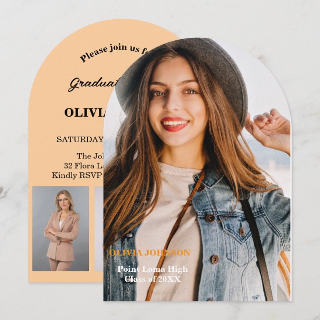 Graduation Announcement Invite | Graduation Party (Front/Back)