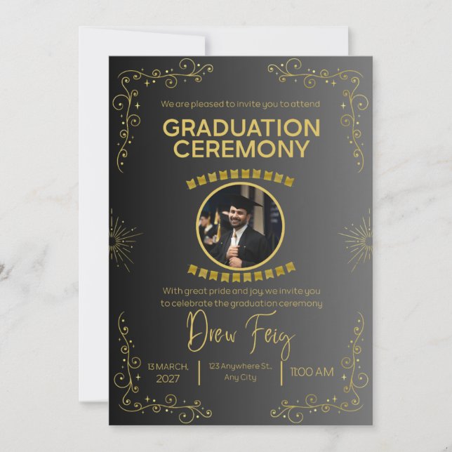 Graduation announcement invite| Graduation party  (Front)