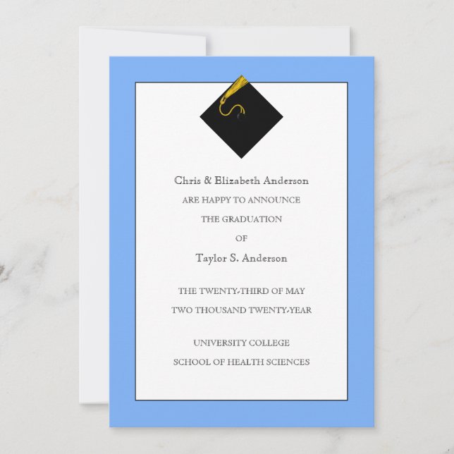 Graduation Announcement Light Blue (Front)