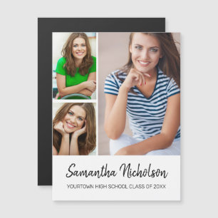 Graduation Announcement Modern White 3 Photo
