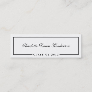 Graduation announcement name card border Class of