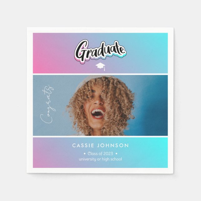Graduation announcement napkin (Front)