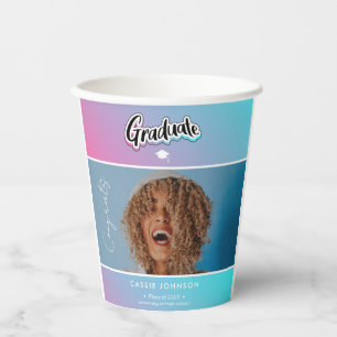 Graduation announcement paper cups