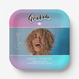 Graduation announcement paper plate