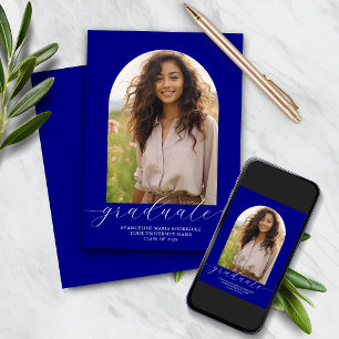 Graduation Announcement Photo Arch - Navy