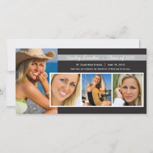 Graduation Announcement Photo Cards Black