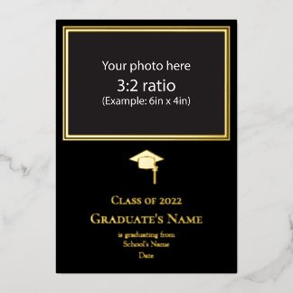 Graduation Announcement w/ Mortarboard Foil Card
