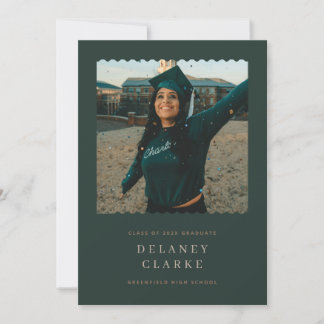 Graduation Announcement with Scalloped Edge Photo