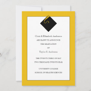 Graduation Announcement Yellow Gold