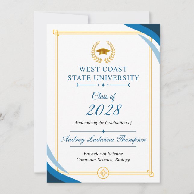 Graduation Announcements Without Photo (Front)