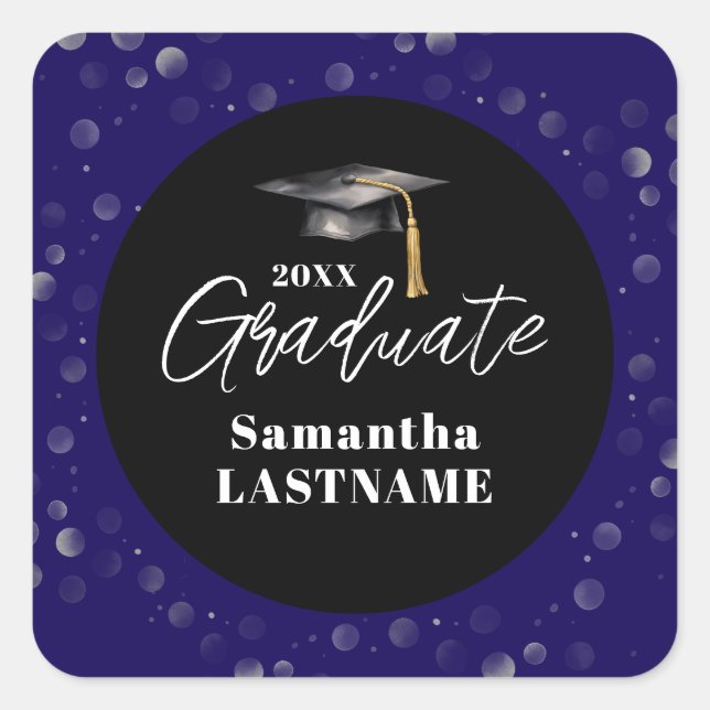 Graduation Any Year Announcement Seal Sticker (Front)