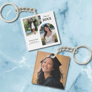 Graduation Arch Photo Collage Trendy Modern Party Key Ring