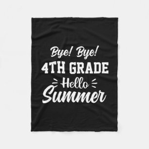 Graduation Art 4th Grade Hello Summer Fleece Blanket
