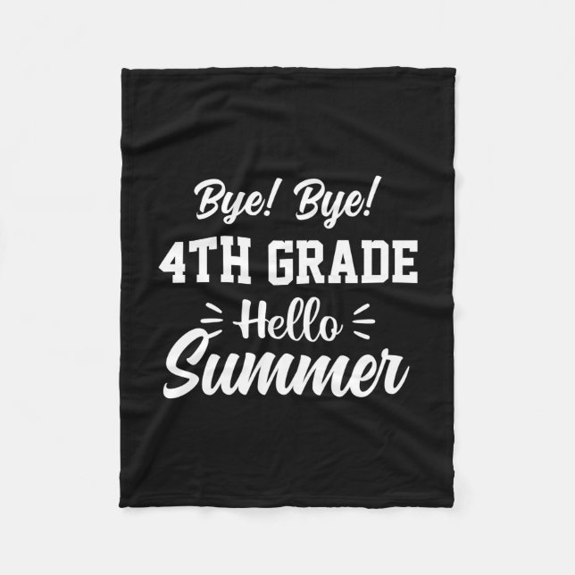 Graduation Art | 4th Grade Hello Summer Fleece Blanket (Front)