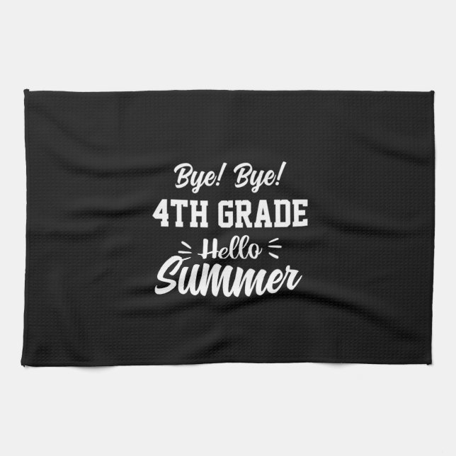 Graduation Art | 4th Grade Hello Summer Tea Towel (Horizontal)
