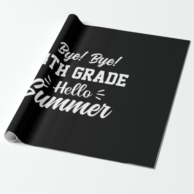 Graduation Art | 4th Grade Hello Summer Wrapping Paper (Unrolled)