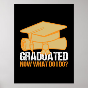 Graduation Art Graduated Now What Do I Do Poster