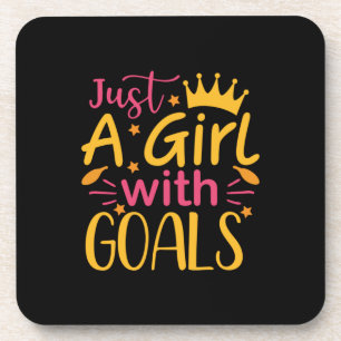 Graduation Art   Just A Girl With Goals Coaster