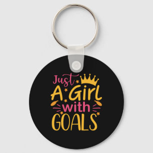 Graduation Art Just A Girl With Goals Key Ring