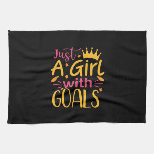 Graduation Art   Just A Girl With Goals Tea Towel
