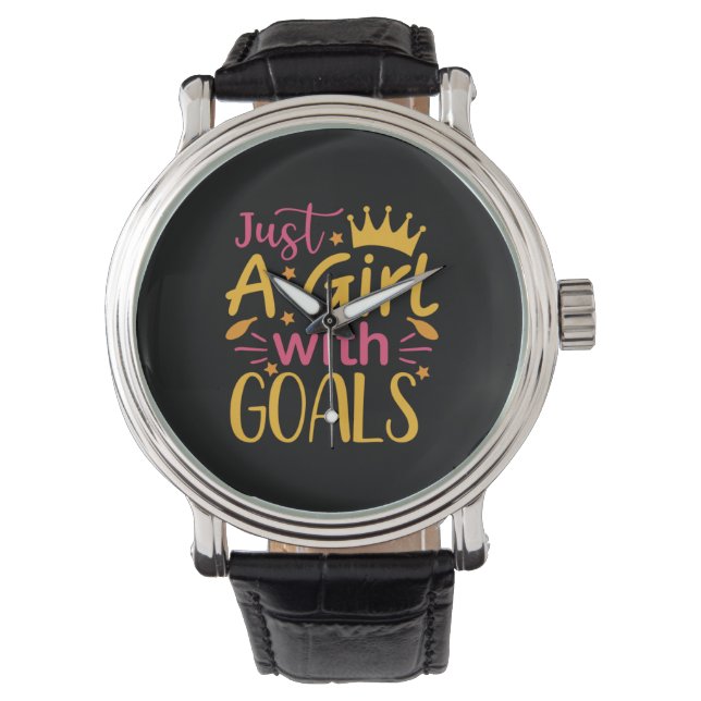 Graduation Art | Just A Girl With Goals Watch (Front)