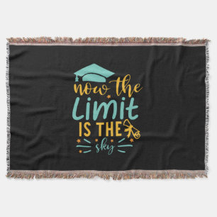 Graduation Art Now The Limit Is The Sky Throw Blanket